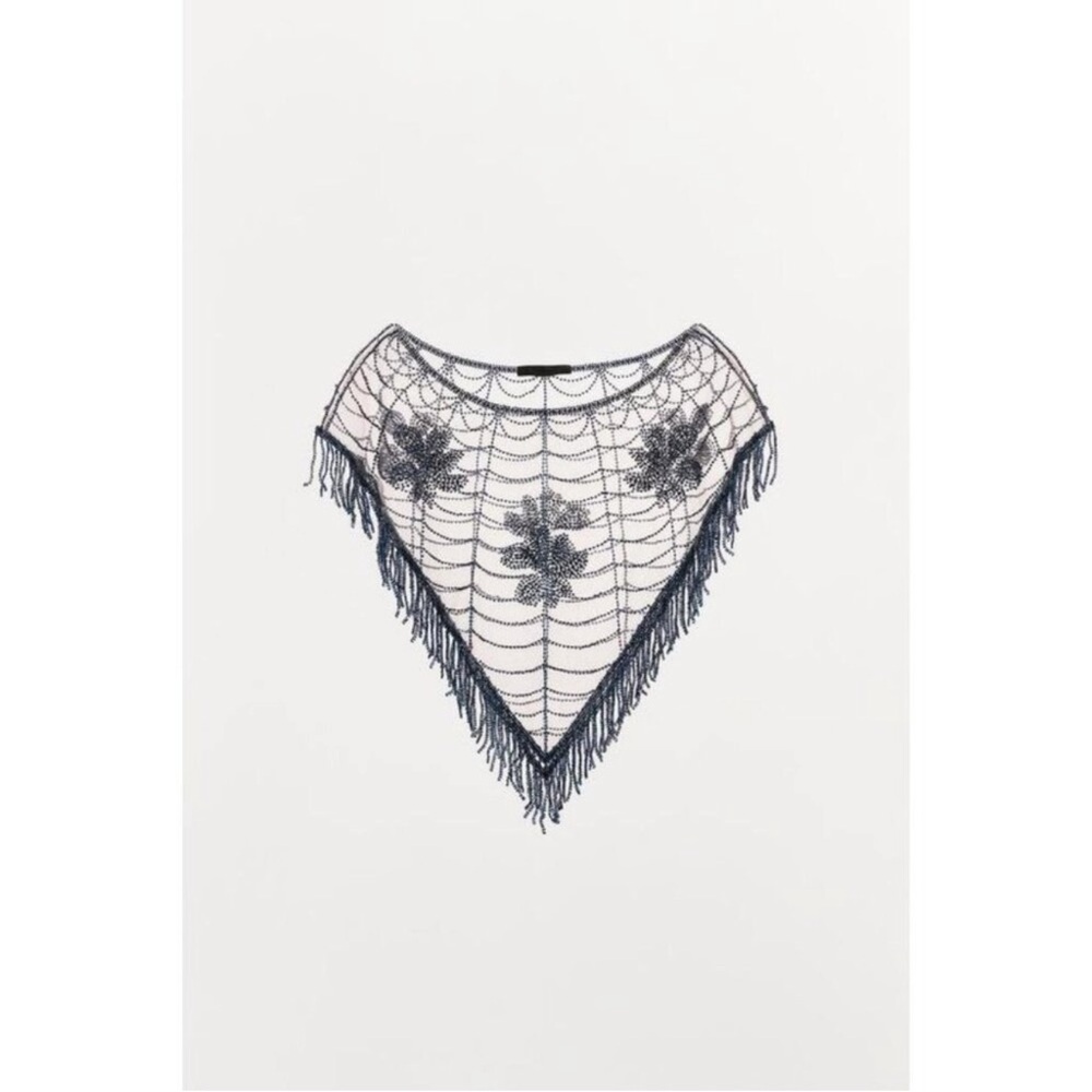 ZARA CAPE WITH BEADED EMBROIDERY